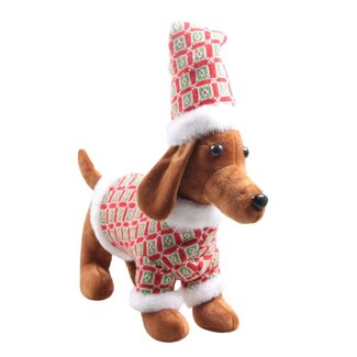 4A Teckel « Max » Décoration de Noël | Couleur : Vert Rouge | Décoration de Noël | Longueur 46 centimeter | Largeur 13 centimeter | Hauteur 50 centimeter | Par teckel
