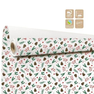 4A Papier auf Rolle „Sagesse“ Clayrton | Farbe: Gemischte Farben | Weihnachtsdekoration | Breite 80 Zentimeter | Länge 40 Meter | Pro Rolle