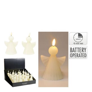 4A LED Engel Dekoration | Farbe: Naturweiß | Weihnachtsdekoration | Länge 9 Zentimeter | Breite 7 Zentimeter | Höhe 11 Zentimeter | AAA-Batterien nicht enthalten | Pro 16 Engel