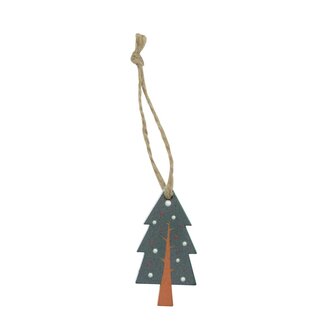 4A Suspension "Arbre" | Couleur : Vert | Décoration de Noël | Longueur 5.5 centimètre | Par 24 suspensions