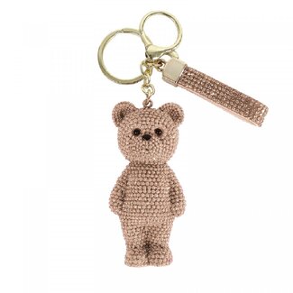 4A Teddybär-Schlüsselanhänger | Farbe: Gold | Weihnachtsdekoration | Breite 4 Zentimeter | Länge 14 Zentimeter | Pro 6 Schlüsselanhänger