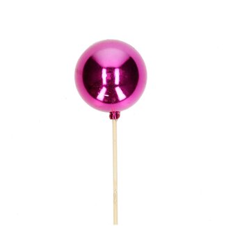 4A Pic pour boule de Noël | Couleur : Cerise | Décoration de Noël | Diamètre boule de Noël 6 centimètres | Longueur pic ± 50 centimètres | Par 25 pics