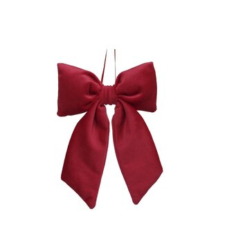 4A Suspension de nœud | Couleur : Rouge | Décoration de Noël | Longueur 15 centimètres | Largeur 21 centimètres | Par 6 suspensions