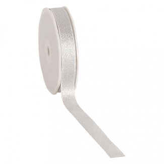 4A Ruban “Flare” | Couleur : Argent | Décoration de Noël | Largeur 15 millimètres | Longueur 20 mètres | Par rouleau