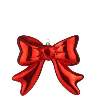 4A Schleifenhänger | Farbe: Rot | Weihnachtsdekoration | Durchmesser 20 Zentimeter | Breite 6 Zentimeter | Höhe 20 Zentimeter | Pro 3 Hänger