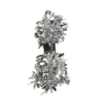 4A Lametta Weihnachtsgirlande | Farbe: Silber | Weihnachtsdekoration | Durchmesser 9 Zentimeter | Länge 200 Zentimeter | Pro Girlande