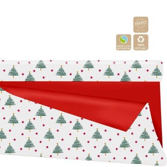4A Papier auf Rolle Duo Mat “Alberi” Clayrton | Farbe: Gemischte Farben | Weihnachtsdekoration | Breite 80 Zentimeter | Länge 25 Meter | Pro Rolle