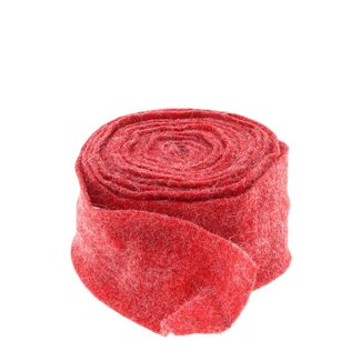 4A Ruban en feutre | Couleur : Rouge | Largeur 80 millimètres | Longueur 5 mètres | Par rouleau
