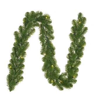 4A Guirlande artificielle LED avec éclairage | Couleur : Vert | Décoration de Noël | Longueur 270 centimètres | Par guirlande