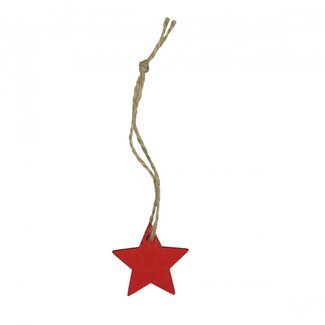 4A Décoration de suspension étoile | Couleur : Rouge | Décoration de Noël | Diamètre 3.5 centimètre | Par 36 suspensions