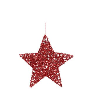 4A Stern-Hänger | Farbe: Rot | Weihnachtsdekoration | Durchmesser 25 Zentimeter | Pro Hänger