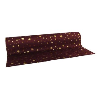 4A Tischläufer mit Sternen "Stars" | Farbe: Bordeauxrot | Weihnachtsdekoration | Breite 28 Zentimeter | Länge 2.5 Meter | Pro Rolle