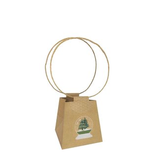 4A Sacs en papier “Shiver” Clayrton | Couleur : Brun clair | Décoration de Noël | Longueur 15 centimètre | Largeur 15 centimètre | Hauteur 15 centimètre | Par 10 sacs