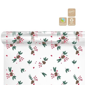 4A Papier auf Rolle „Yuki“ Clayrton | Farbe: Rot | Weihnachtsdekoration | Breite 80 Zentimeter | Länge 120 Meter | Pro Rolle
