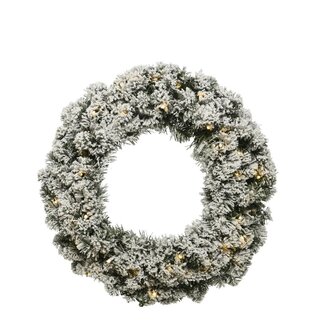 4A Couronne LED "Snow" | Couleur : Vert Blanc | Décoration de Noël | Diamètre 35 centimeter | Par couronne