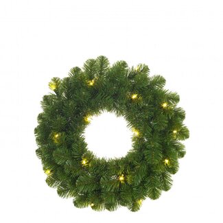 4A Couronne de Noël LED avec 10 lumières | Couleur : Vert | Décoration de Noël | Diamètre 35 centimètres | Par couronne