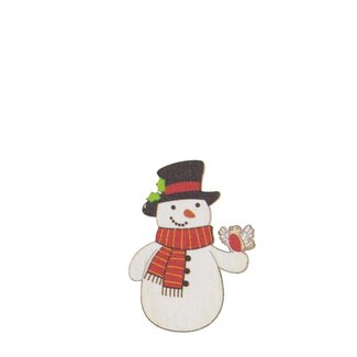 4A Pinces bonhomme de neige | Couleur : Blanc Rouge | Décoration de Noël | Longueur 4 centimètres | Par 36 pinces