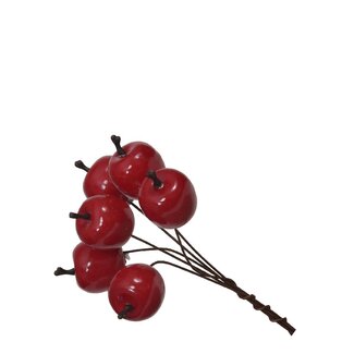 4A Pomme à piquer | Couleur : Rouge | Décoration de Noël | Diamètre 2 centimètres | Par 36 pièces à piquer