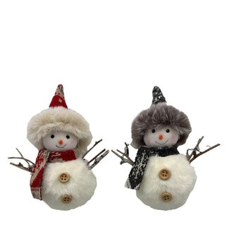4A Schneemann-Anhänger | Farbe: Gemischte Farben | Weihnachtsdekoration | Durchmesser 6 Zentimeter | Höhe 13 Zentimeter | Pro 24 Anhänger