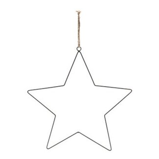 4A Suspension étoile en métal | Couleur : Noir | Décoration de Noël | Diamètre 40 centimètre | Par 10 suspensions