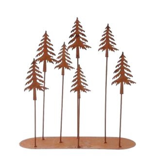 4A Décoration Sapins de Noël en bois | Couleur : Marron | Décoration de Noël | Longueur 28 centimètres | Largeur 10 centimètres | Hauteur 30 centimètres | Par 6 décorations