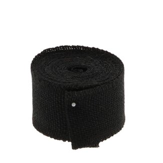 4A Ruban en jute | Couleur : Noir | Largeur 50 millimètres | Longueur 5 mètres | Par rouleau
