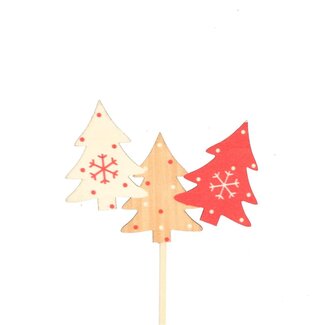 4A Pic de sapin de Noël Set de 3 | Couleur : Couleurs mélangées | Décoration de Noël | Longueur du pic ± 10 centimètres | Largeur 8 centimètres | Hauteur 6 centimètres | Par 50 pics