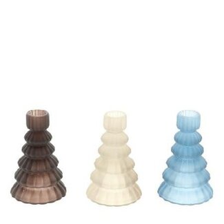 4A Bougeoir sapin de Noël | Couleur : Couleurs mélangées | Décoration de Noël | Diamètre 8.5 centimètre | Hauteur 13 centimètre | Par 12 bougeoirs