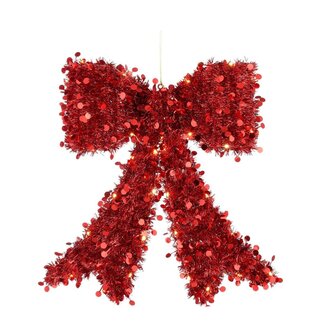 4A LED-Schleife | Farbe: Rot | Weihnachtsdekoration | Länge 44.5 Zentimeter | Breite 42 Zentimeter | Höhe 4.5 Zentimeter | Pro Schleife