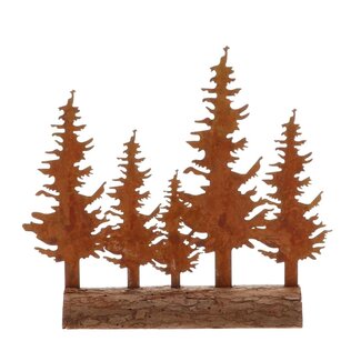 4A Sapin de Noël en bois “Forest” | Couleur : Marron | Décoration de Noël | Longueur 27 centimètre | Largeur 5 centimètre | Hauteur 23 centimètre | Par 6 sapins de Noël