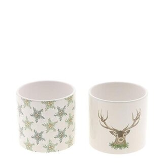 4A Kerst Keramiek Skog pot d13*12cm