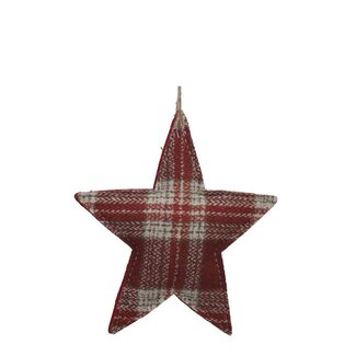 4A Suspension étoile | Couleur : Rouge | Décoration de Noël | Longueur 11.5 centimètre | Hauteur 13.5 centimètre | Par 4 suspensions