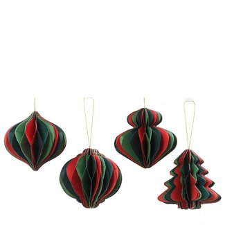 4A 3D Figuur Hanger Assorti | Kleur: Gemengde Kleuren | Kerst Decoratie | Diameter 8 centimeter | Per 16 hangers