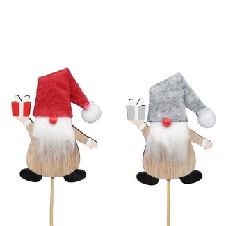 4A Pic Père Noël assorti | Couleur : Couleurs mélangées | Décoration de Noël | Longueur 8.5 centimètre | Longueur du pic 20 centimètre | Par 8 pics