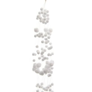 4A Guirlande boule de neige | Couleur : Blanc naturel | Décoration de Noël | Longueur 135 centimeter | Par guirlande