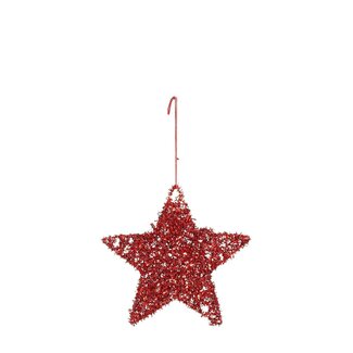 4A Suspension étoile | Couleur : Rouge | Décoration de Noël | Diamètre 15 centimètres | Par suspension