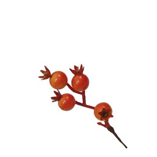 4A Branche de grenade | Couleur : Orange | Décoration de Noël | Longueur 12 centimètres | Par 12 branches