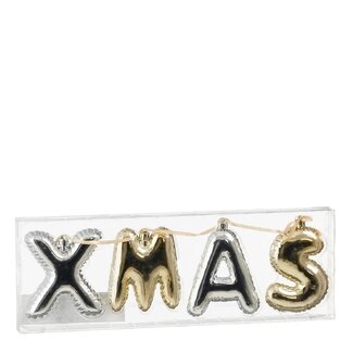 4A X-mas Girlande | Farbe: Gold Silber | Weihnachtsdekoration | Länge 65 - 34 Zentimeter | Breite 10 Zentimeter | Pro Girlande