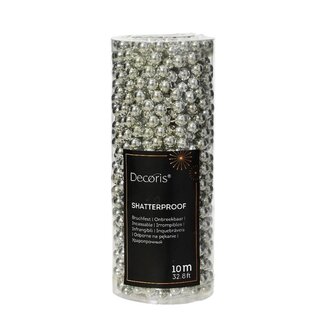 4A Décoration guirlande de perles | Couleur : Argent | Décoration de Noël | Longueur 10 meter | Par guirlande