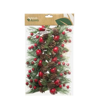 4A Kerst Deco pinecone/apple 17cm