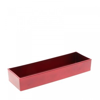 4A Bac en mélamine | Couleur : Rouge | Décoration de Noël | Longueur 32 centimètre | Largeur 10.5 centimètre | Hauteur 5 centimètre | Par 9 bacs
