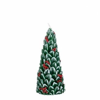 4A Weihnachtsbaumkerze | Farbe: Grün | Weihnachtsdekoration | Durchmesser 6 Zentimeter | Höhe 15 Zentimeter | Pro 6 Kerzen