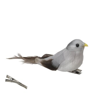 4A Oiseau à pince | Couleur : Argent | Décoration de Noël | Longueur 12.5 centimeter | Largeur 3 centimeter | Par 8 oiseaux