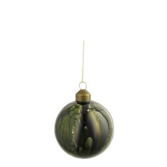 4A Boules de Noël marbrées | Couleur : Vert | Décoration de Noël | Diamètre 8 centimètres | Par 12 boules de Noël