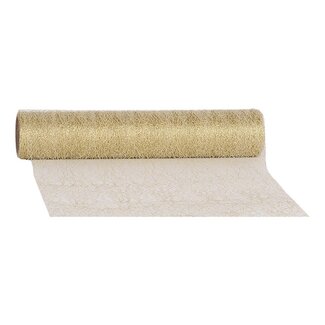 4A Chemin de table | Couleur : Or | Décoration de Noël | Largeur 28 centimètres | Longueur 5 mètres | Par rouleau