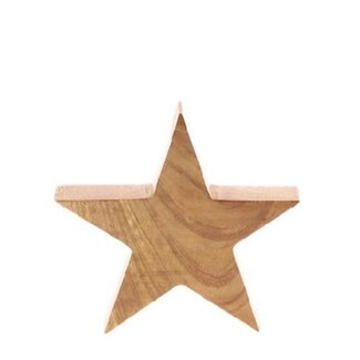 4A Étoile en bois | Couleur : Marron clair | Décoration de Noël | Longueur 14.5 centimètre | Largeur 2.5 centimètre | Hauteur 14 centimètre | Par 6 étoiles
