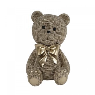 4A Ours en peluche | Couleur : Or | Décoration de Noël | Longueur 20 centimètres | Largeur 18 centimètres | Hauteur 29 centimètres | Par ours en peluche