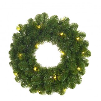 4A LED-Weihnachtskranz mit 20 Lichtern | Farbe: Grün | Weihnachtsdekoration | Durchmesser 45 Zentimeter | Pro Kranz