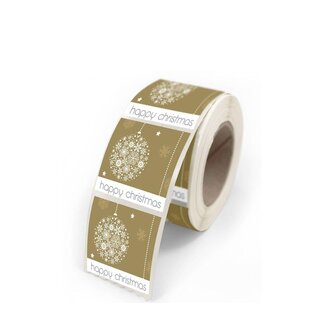 4A Autocollants en rouleau « Celeste » Clayrton | Couleur : Doré | Décoration de Noël | Diamètre 4 centimètres | Par 500 autocollants