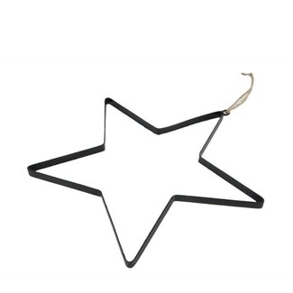 4A Suspension étoile en fer | Couleur : Noir | Décoration de Noël | Diamètre 35 centimètres | Par 10 suspensions